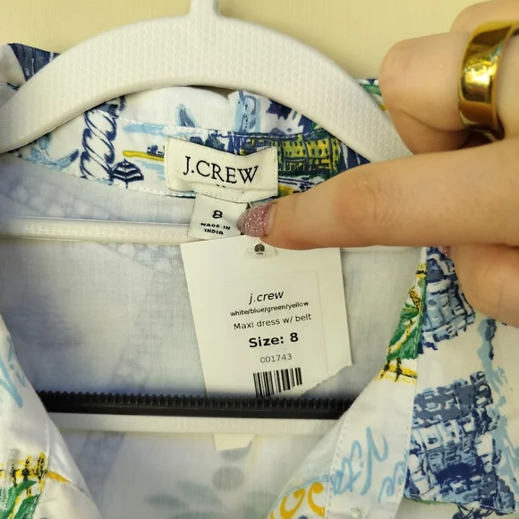 J. Crew Lemon Floral Beach Print Sleeveless Midi‎ Shirt Dress 100% Cotton - Picture 4 of 8